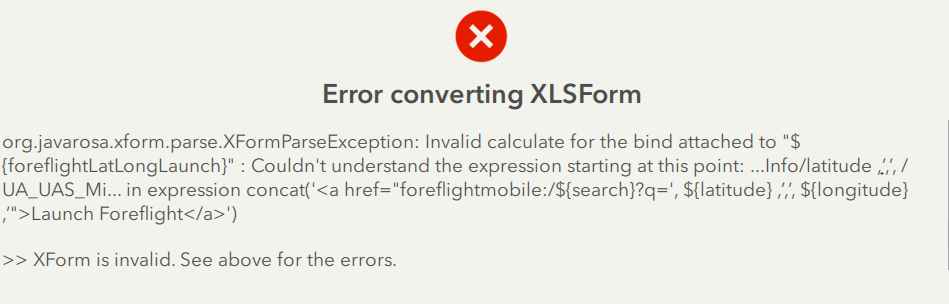 Survey1213 Error message